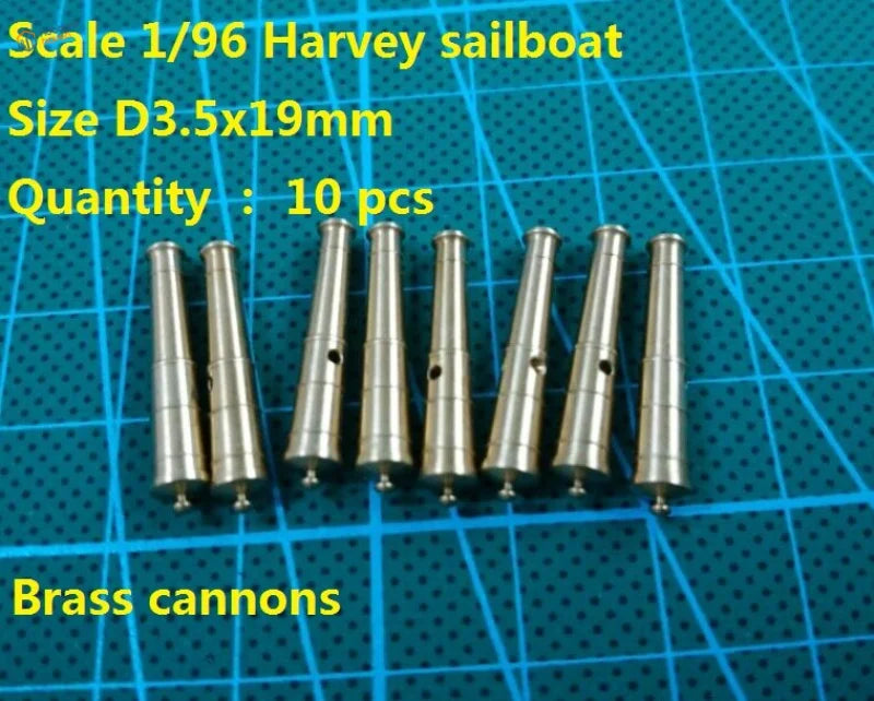 Ten HARVEY 18470 1/96 brass cannons with precision hobby detail