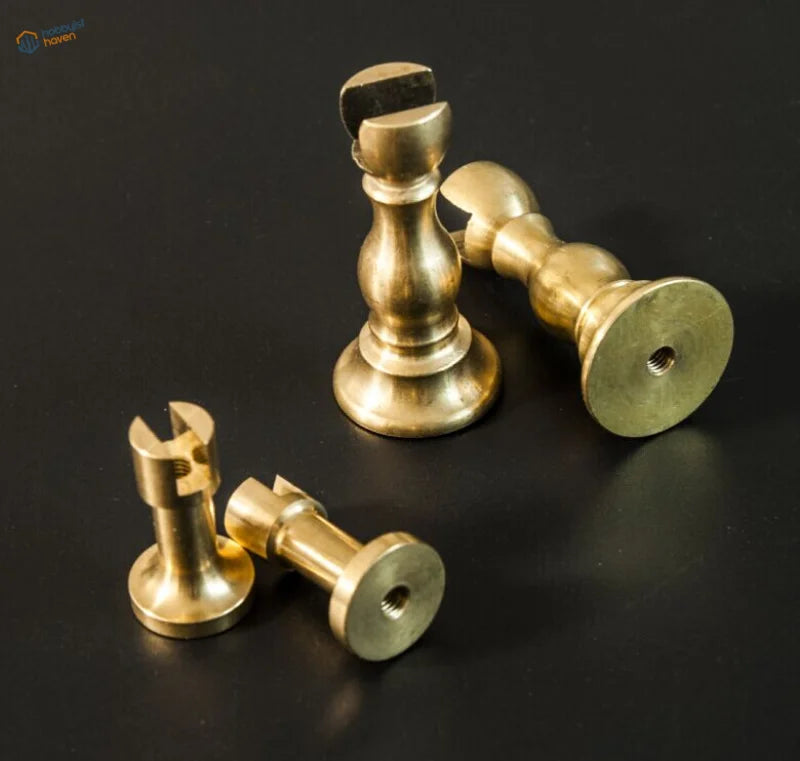 Polished golden CNC brass supports for HARVEY 18470 battleship stand