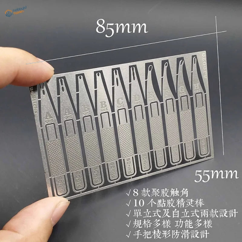 High precision glue applicators with textured grips for scale modeling tools