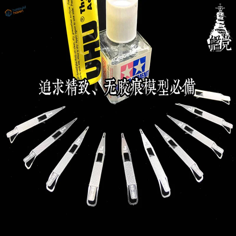 10-pack high precision CA glue scale modeling tools with rubber grips