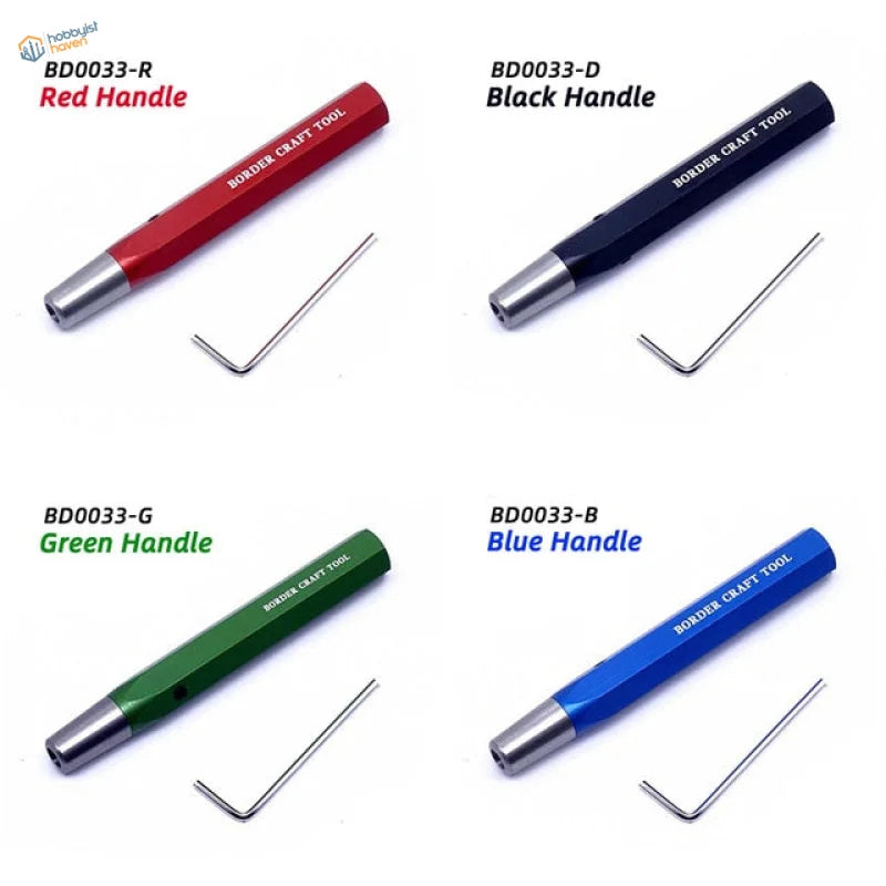 Carbide scribing knives with red, black, green and blue handles