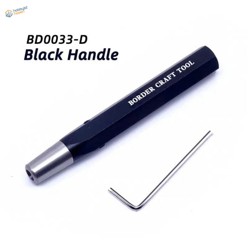 Carbide scribing knife with black handle, metal tip and hex key