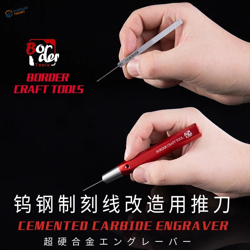 Carbide scribing knife with textured grip handle