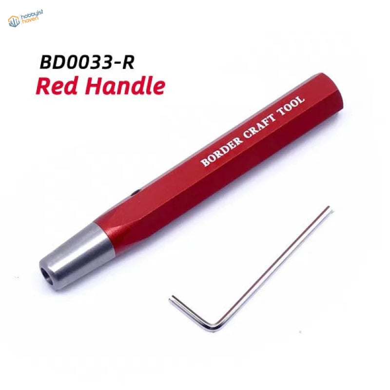 Carbide scribing knife with red handle and metal tip