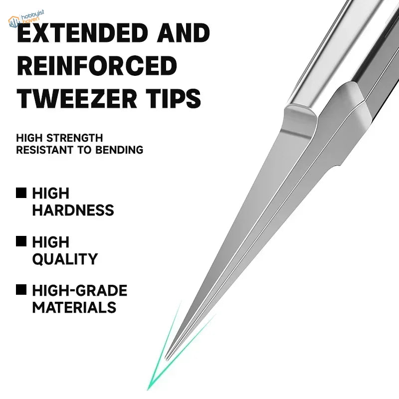 Luowei IS-40 tweezers with silver reinforced bend-resistant tips