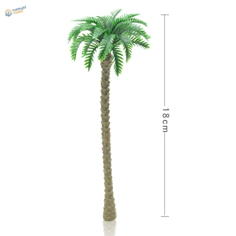 18 cm high-quality ABS palm tree with textured trunk and green fronds