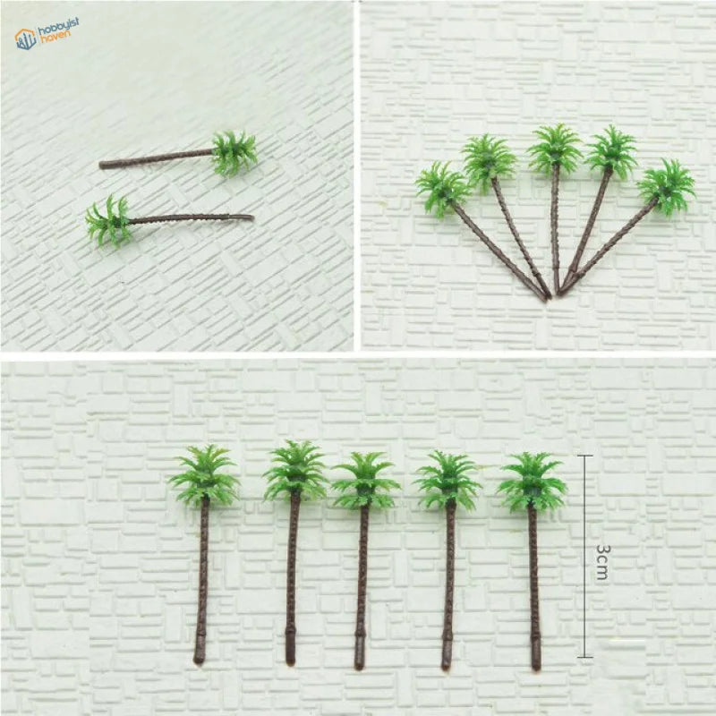 High-quality ABS palm trees, 100pcs 30-180mm for dioramas
