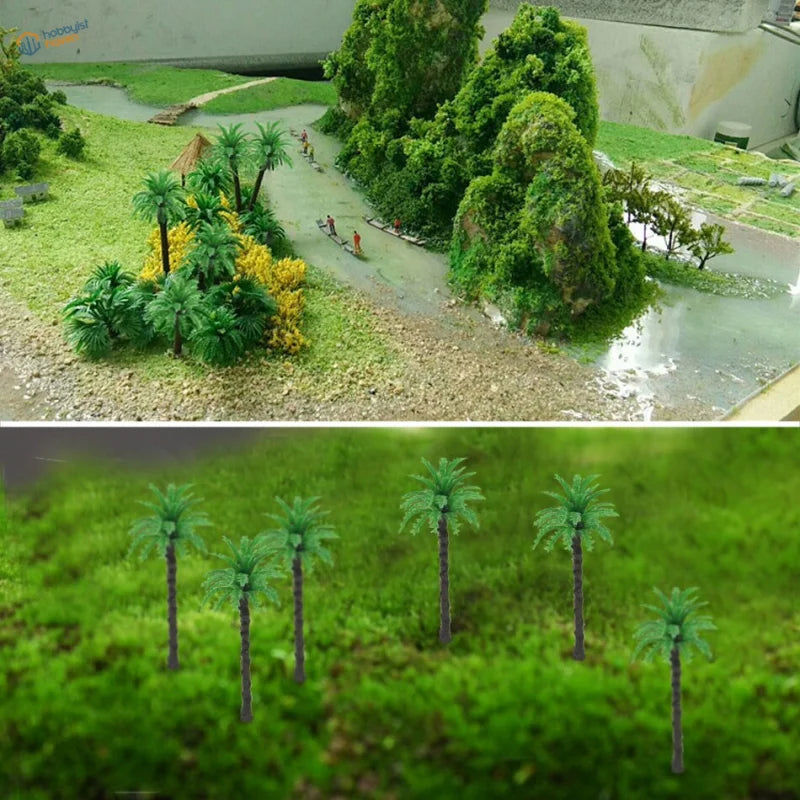 High-quality ABS palm trees with green textured trunks and fronds