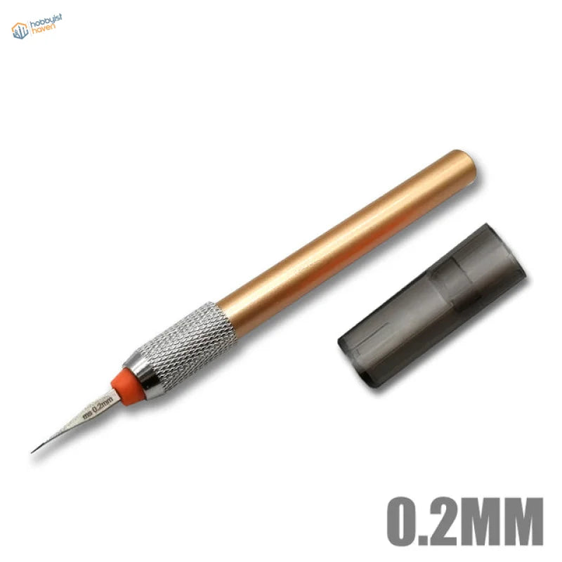 Precision 0.2mm steel burin with gold handle for scale modeling tools