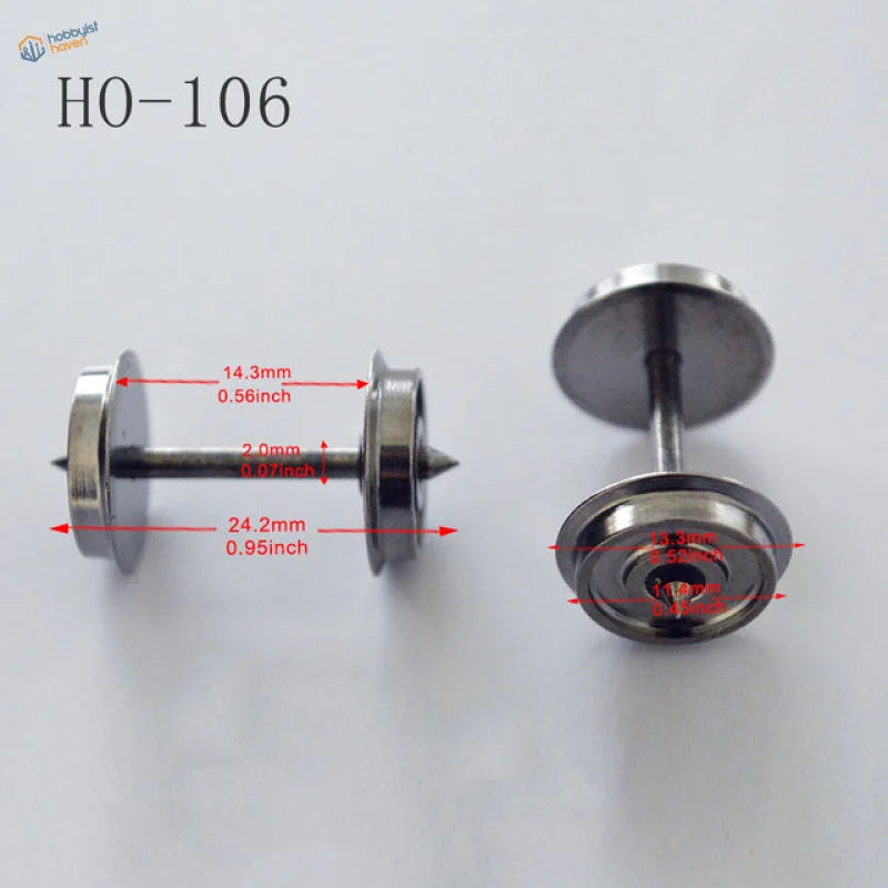 HO scale 1:87 silver train wheel with polished finish for scale modeling tools