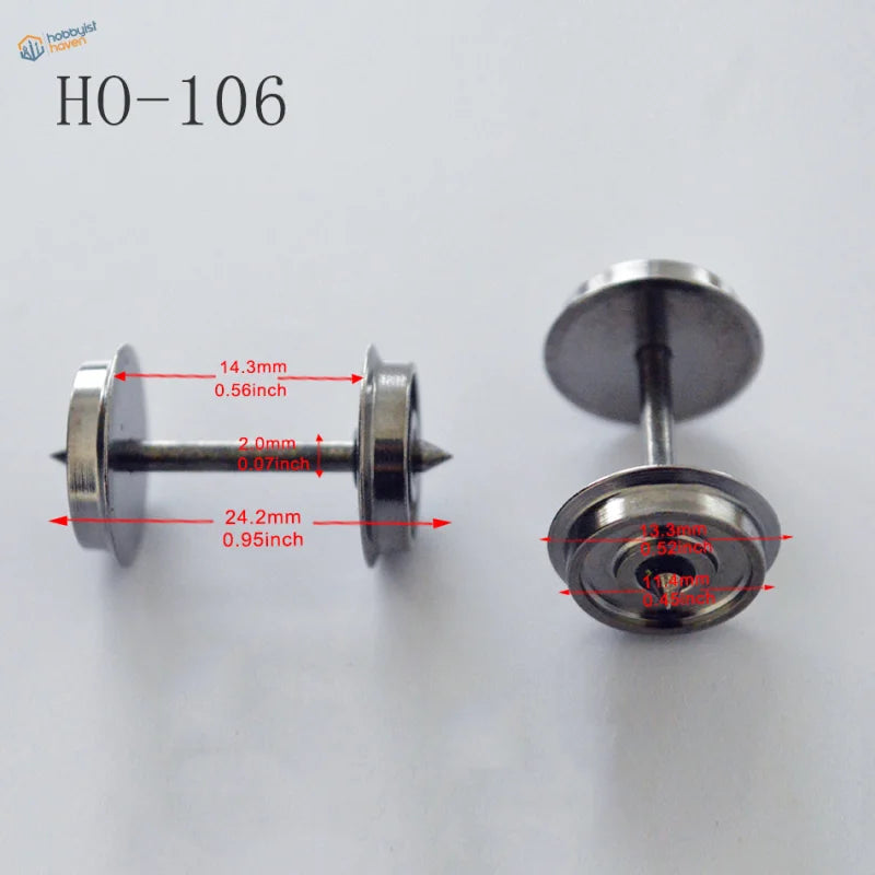HO scale 1:87 silver train wheel with polished finish for scale modeling tools