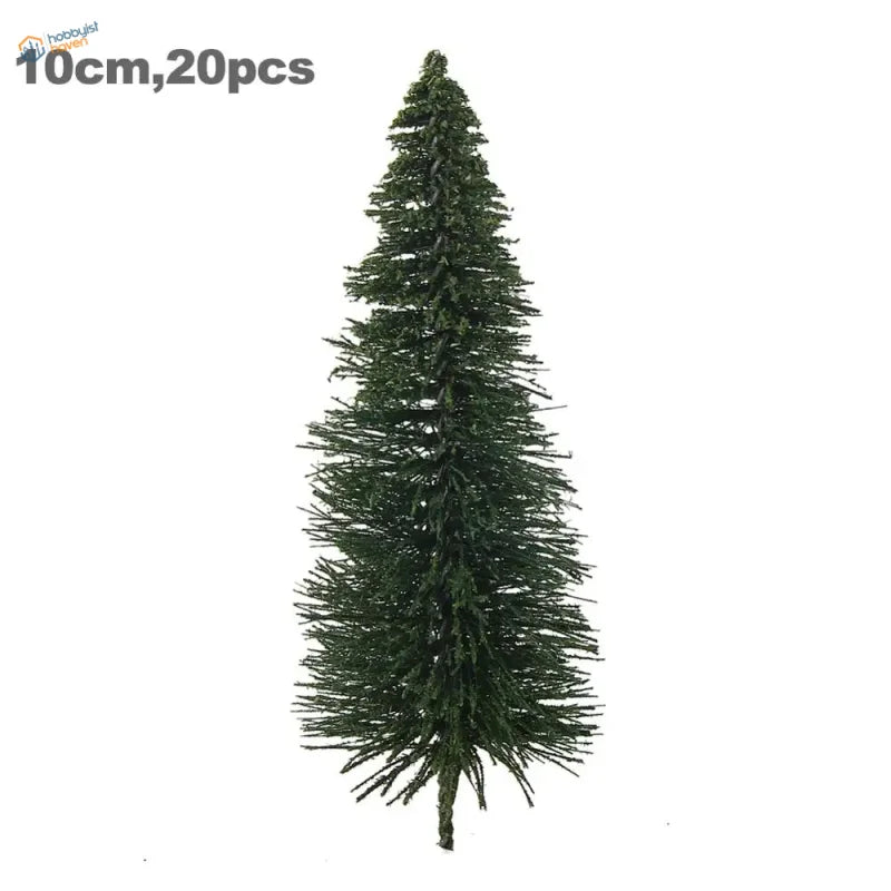 HO scale model trees: dark green artificial Christmas tree with dense conical foliage