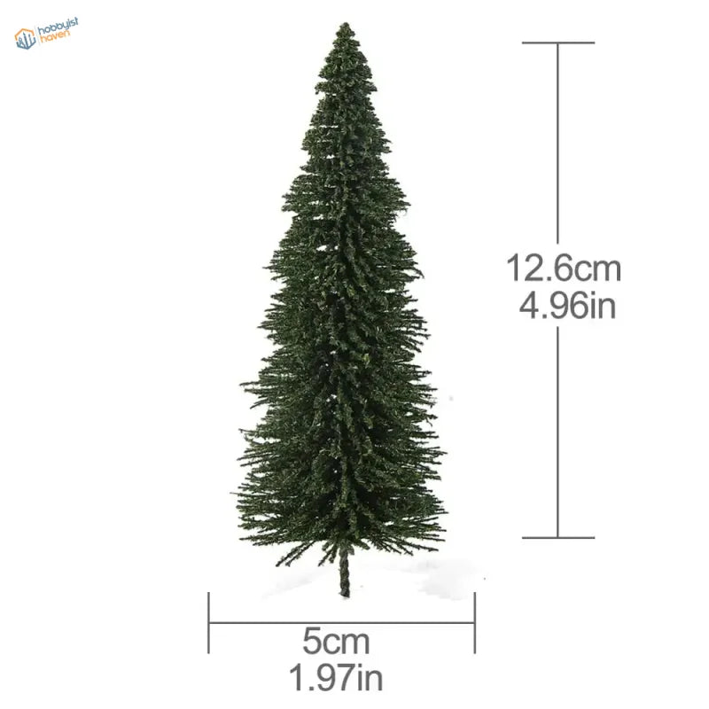 HO scale model trees with dense dark green foliage for landscaping