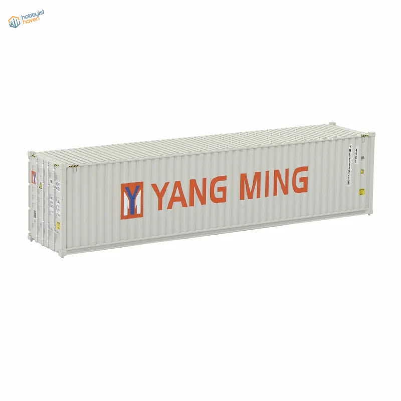 HO scale train model: white Yang Ming shipping container