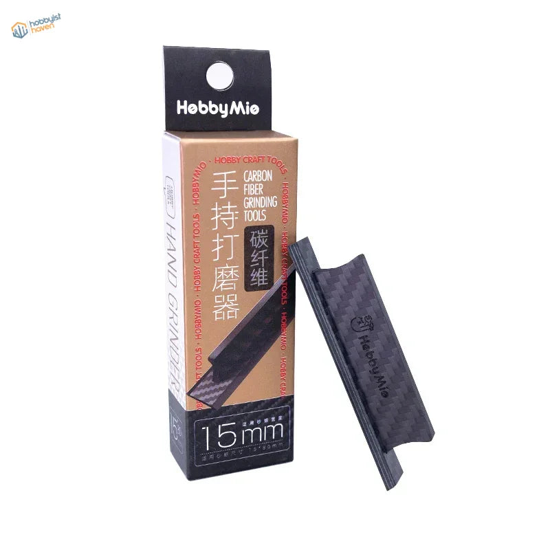 Hobbymie 15mm black carbon fiber sanding handle for adhesive sanding paper
