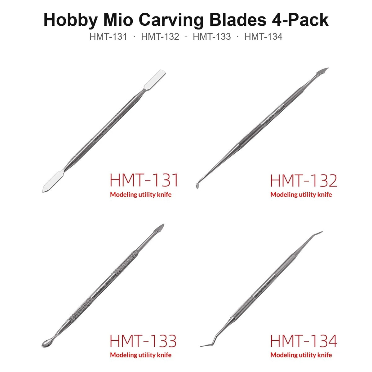 Hobby Mio carving blades 4-Pack, HMT-131 to HMT-134