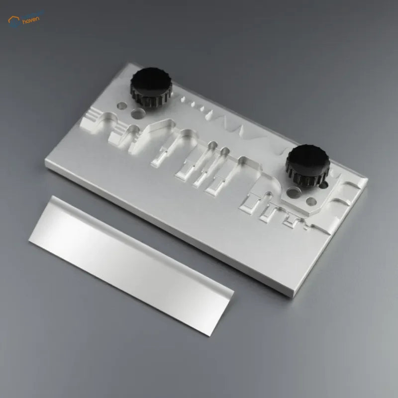 Joystar photo-etched parts bender with silver metal cutting guide, black textured knobs, and matching blade for precision bench use