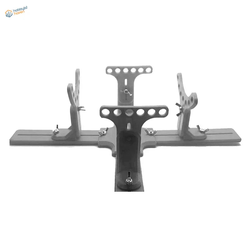 Gray metal large model aircraft holder mount with adjustable arms