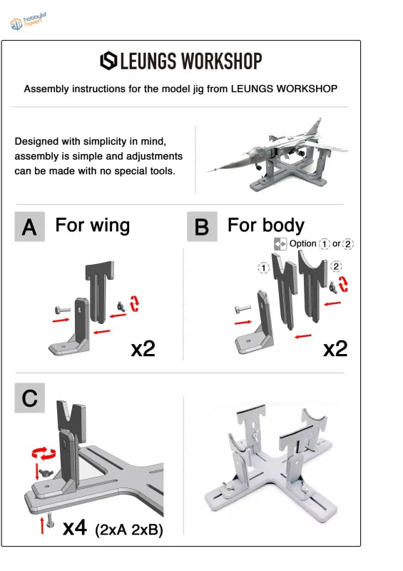 Silver metal model airplane jig kit from leungs workshop upgraded model aircraft holder for scale modeling tools