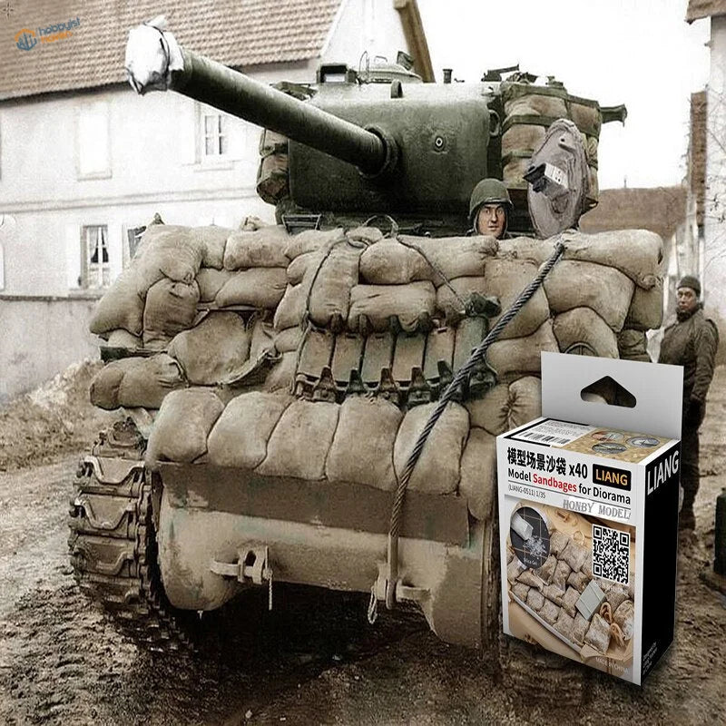 Liang 40pcs model sandbags box with black white Chinese design
