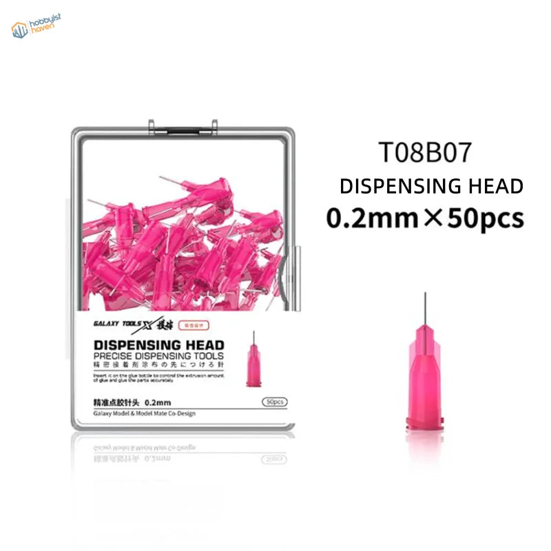 Galaxy Tools 0.2mm pink rapid-curing UV glue tips for scale modeling