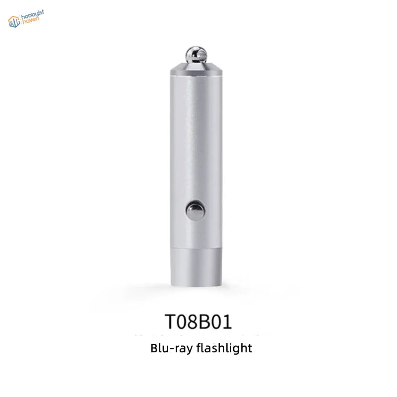 Silver cylindrical rapid-curing UV glue flashlight for scale modeling tools