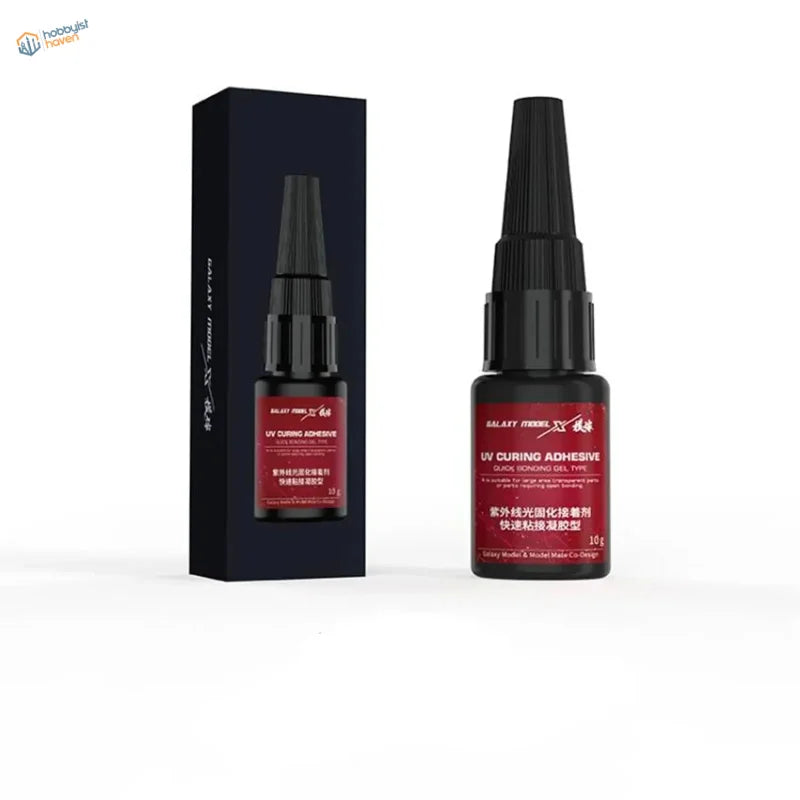 Galaxy model black UV glue bottle with red label for scale modeling tools