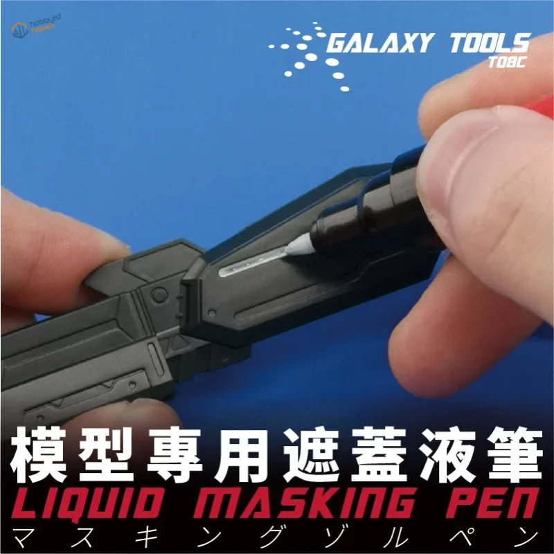 Black Liquid Masking Pen with fine white tip for precise model application