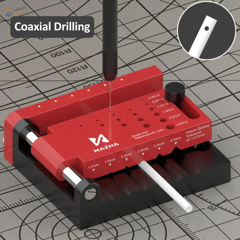 Red mazha coaxial drilling jig with optimized positioning module for precise holes