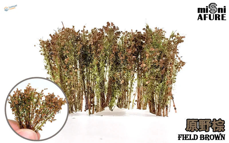 Long shrubs for dioramas in realistic field grass for scale modeling