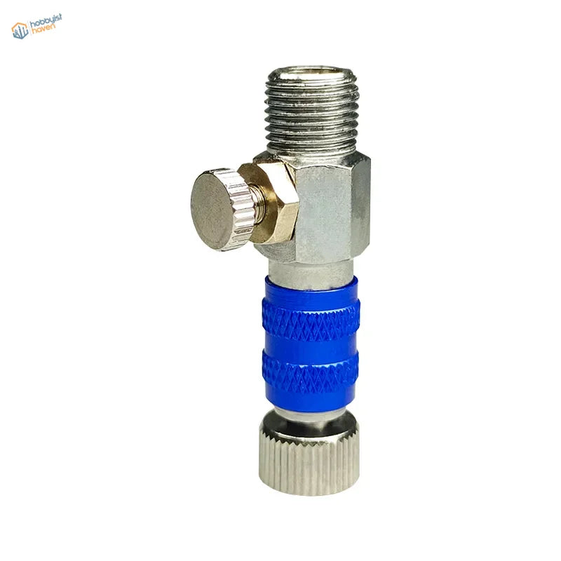 MAC valve quick disconnect adapter: silver blue hexagonal air pressure regulator