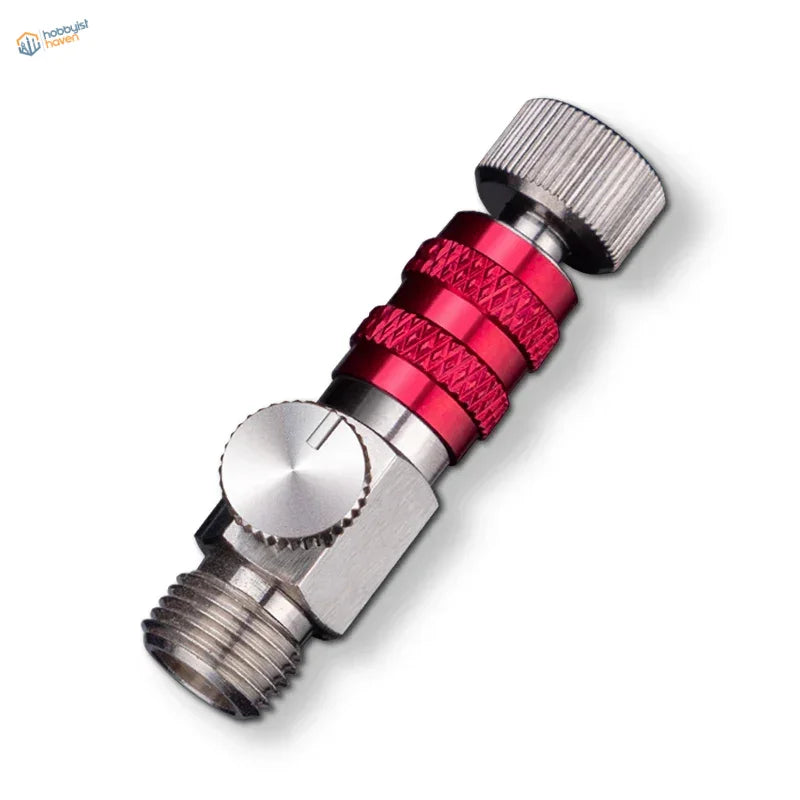 Red silver anodized MAC valve quick disconnect adapter regulator