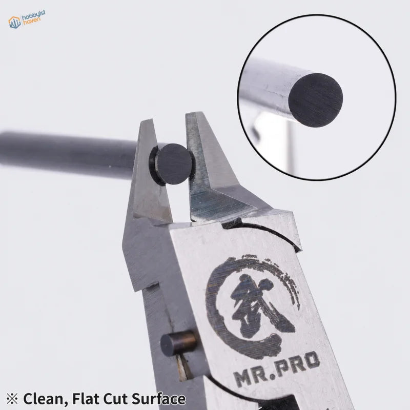 Silver metal pipe cutter with black circular cutting edge and mr.pro branding for precision hobby tools in model building