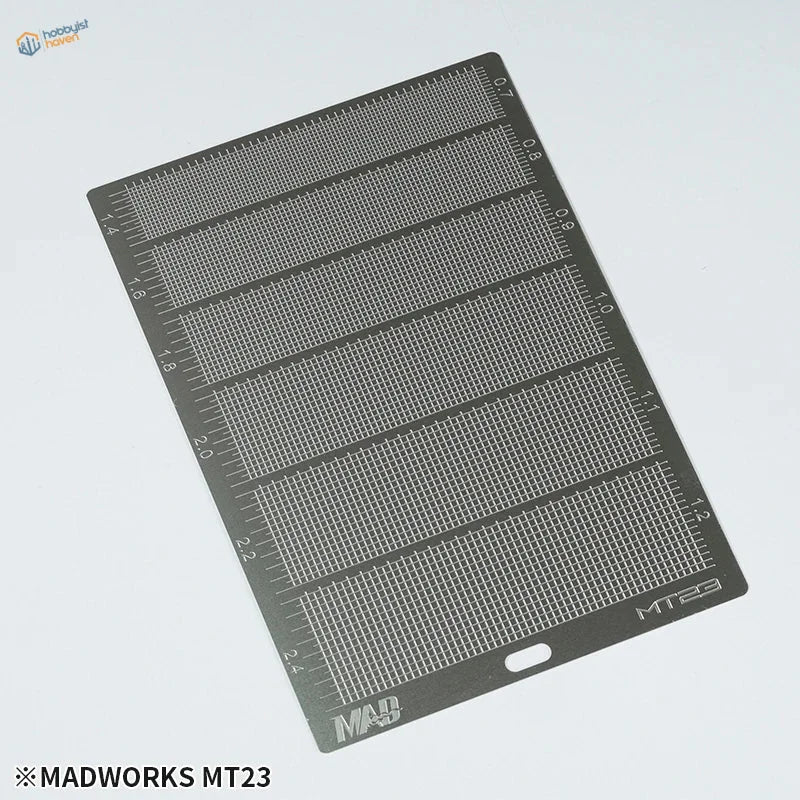 MadWorks masking tape cutting template with black grid lines