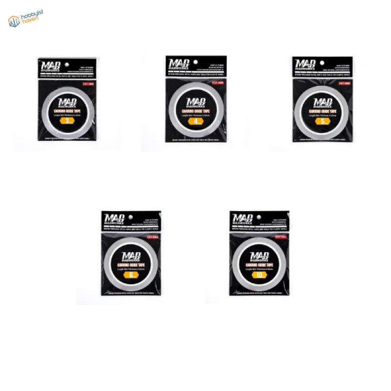 Madworks carving guide tape full set: 3mm, 4mm, 5mm, 6mm and 10mm