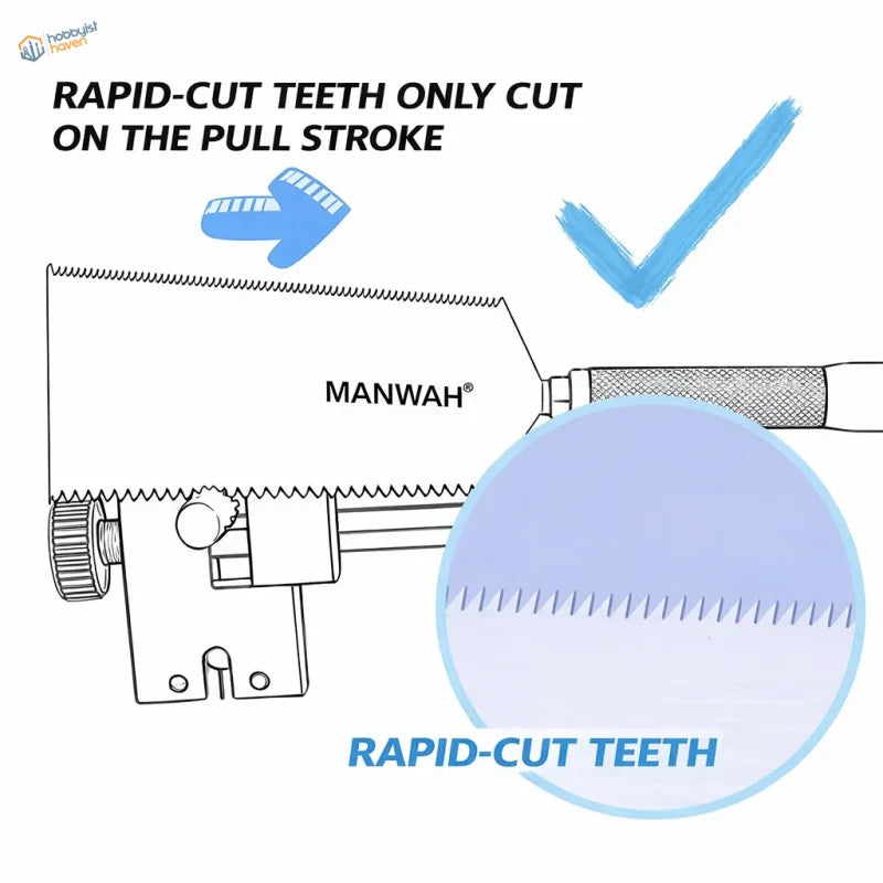Manwah 0.3mm ultra-thin stainless steel saw with rapid-cut stainless blade teeth for precise scale modeling tools cutting