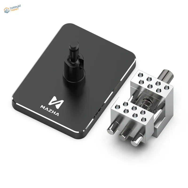 Black and silver mazha 2-in-1 precision bench vise with adjustable clamps for stable desktop and small parts repair
