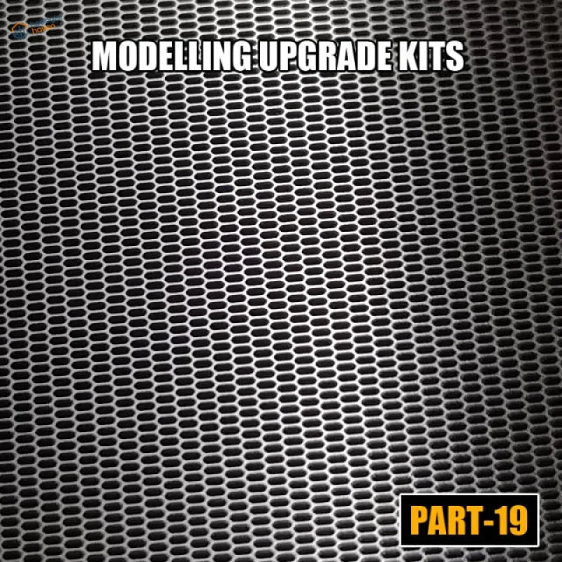 Black hexagonal metal mesh grille for Gundam models