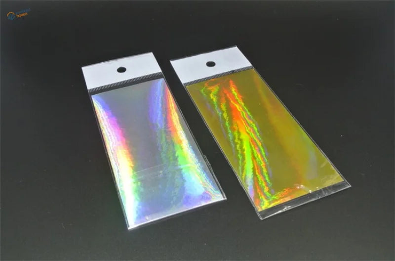 Metallic color sticker sheets in packaging: rainbow and iridescent gold