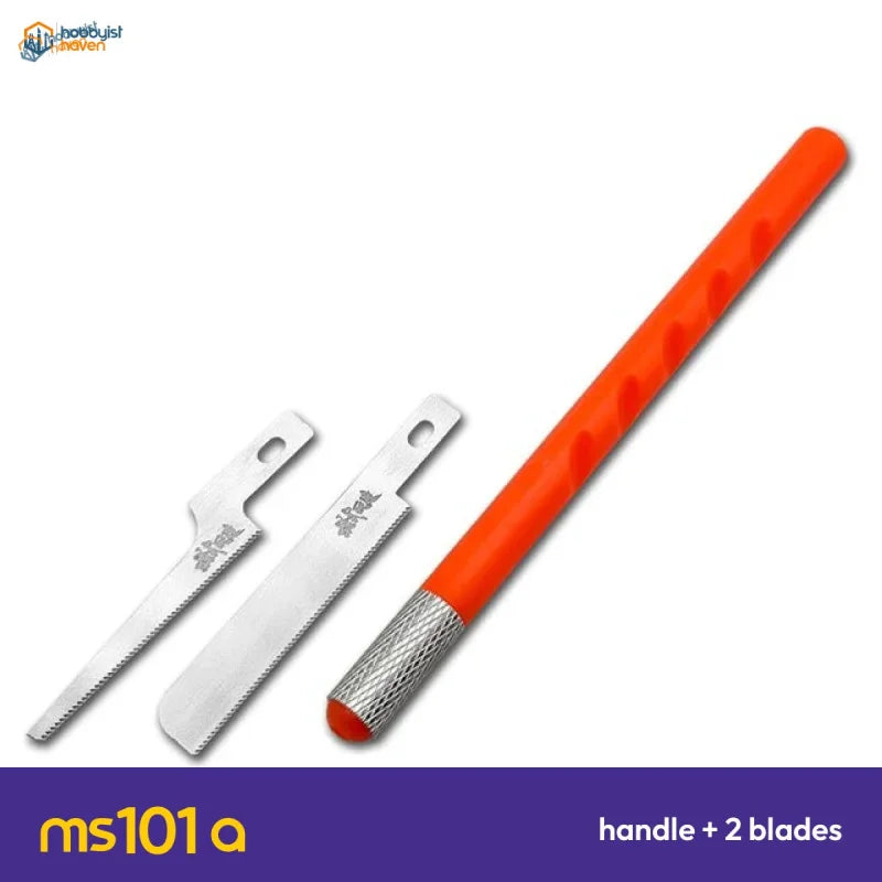 MS101 A mini modeling saw: orange handle with 2 fine-tooth blades