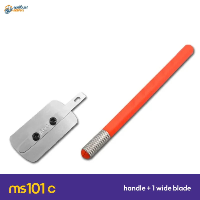 MS101 C mini modeling saw: orange handle with 1 wide blade with two screws
