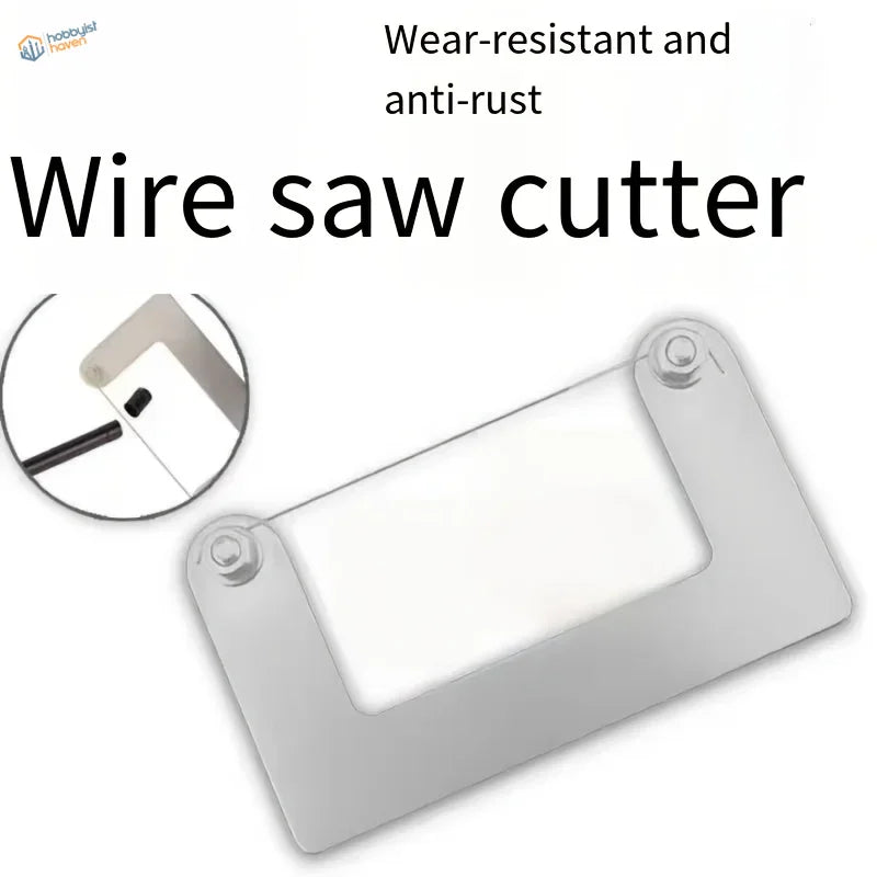 Silver mini wire saw cutter with wear-resistant and anti-rust features for precision scale modeling tools and model building tools