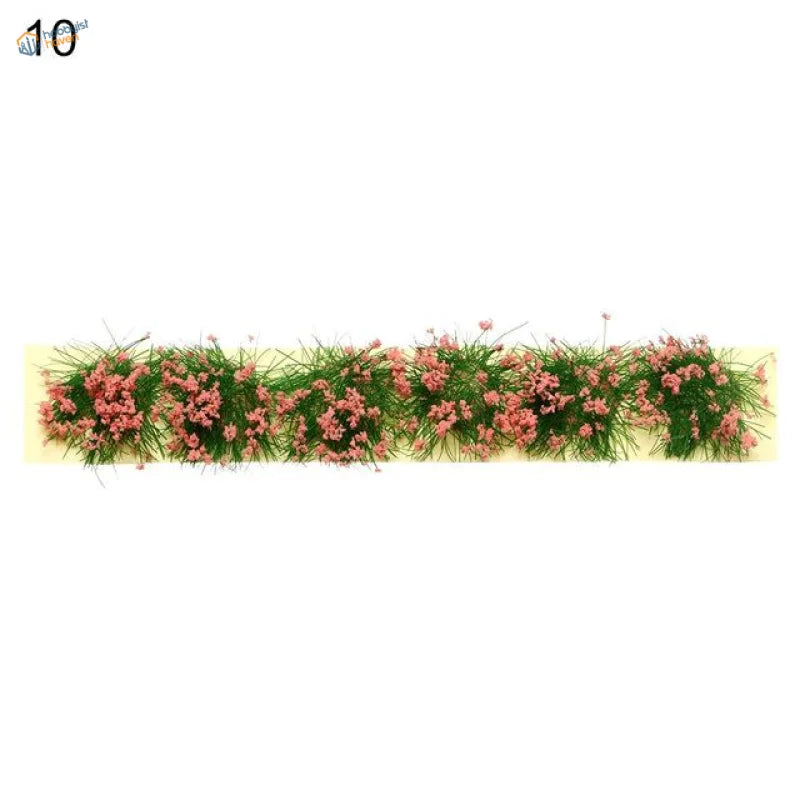 Delicate pink and green miniature flower clusters hedge, synthetic