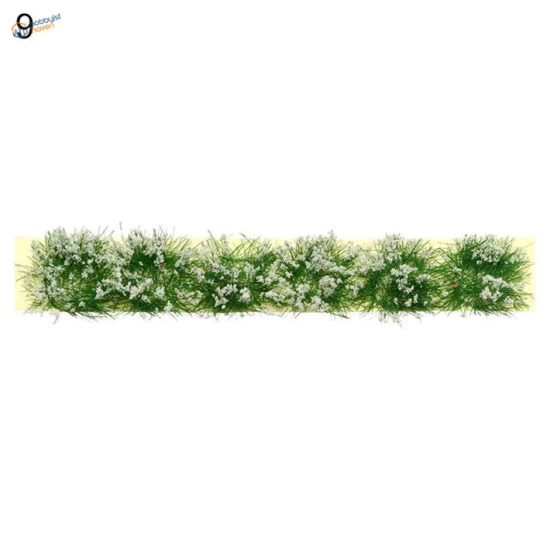 Green and white miniature flower clusters for model train layouts