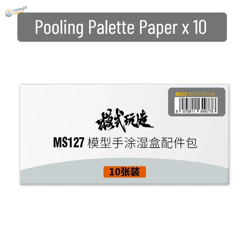 White rectangular ms127 model hand-painted wet box accessory pack with 10 sheets dispersing paper for shi tools wet palette