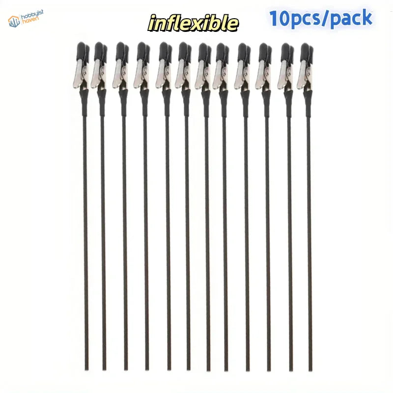 Ten black flexible paper clips with silver metal clasps for model painting clip and stand system using magnetic alligator clips