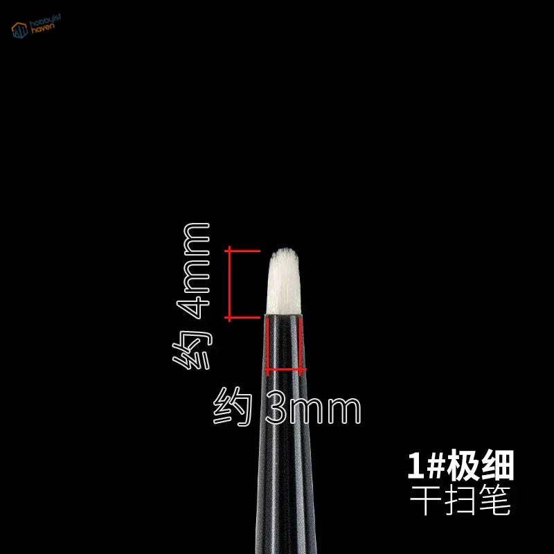 1# ultra-fine modeling dry brush, 4mm tip, black handle white bristles