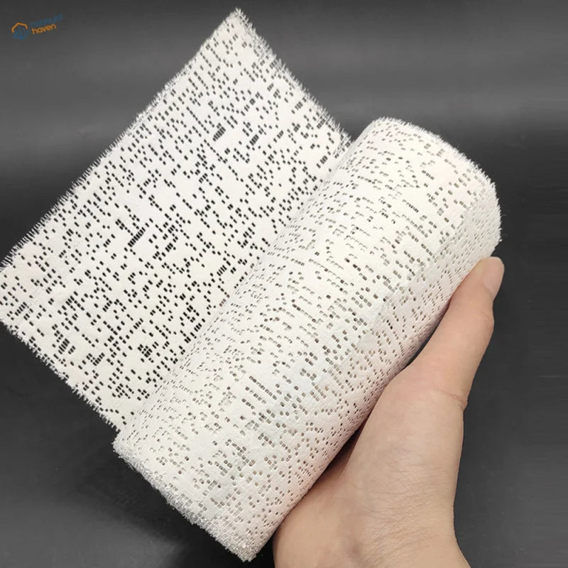 Mountain making plaster cloth roll with white textured fabric and black dots