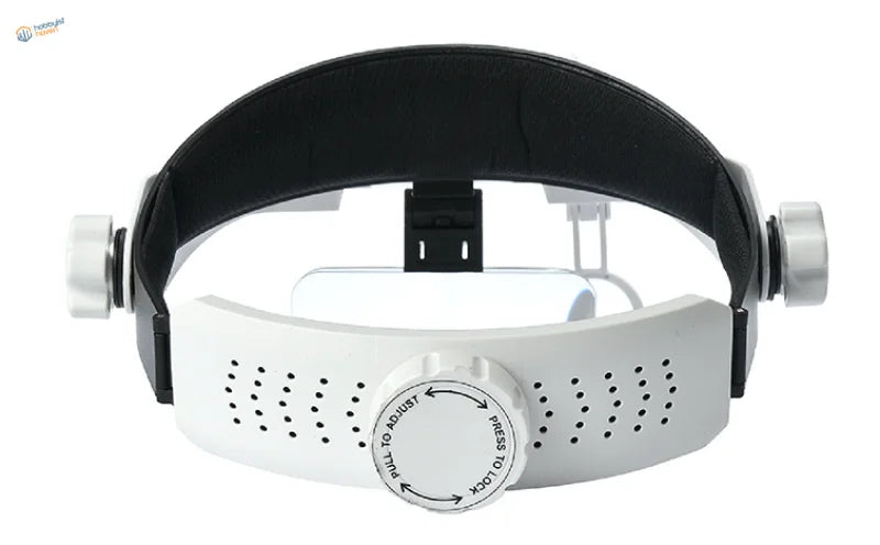 Multi-lens magnifier with padded headband and LED light