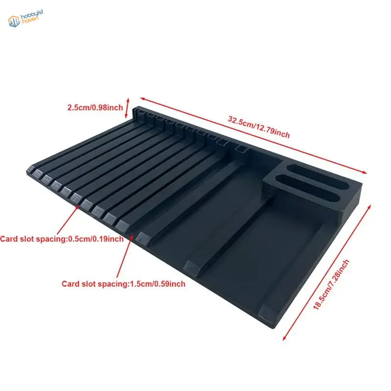 Black multifunctional sprues holders with card slots and compartment
